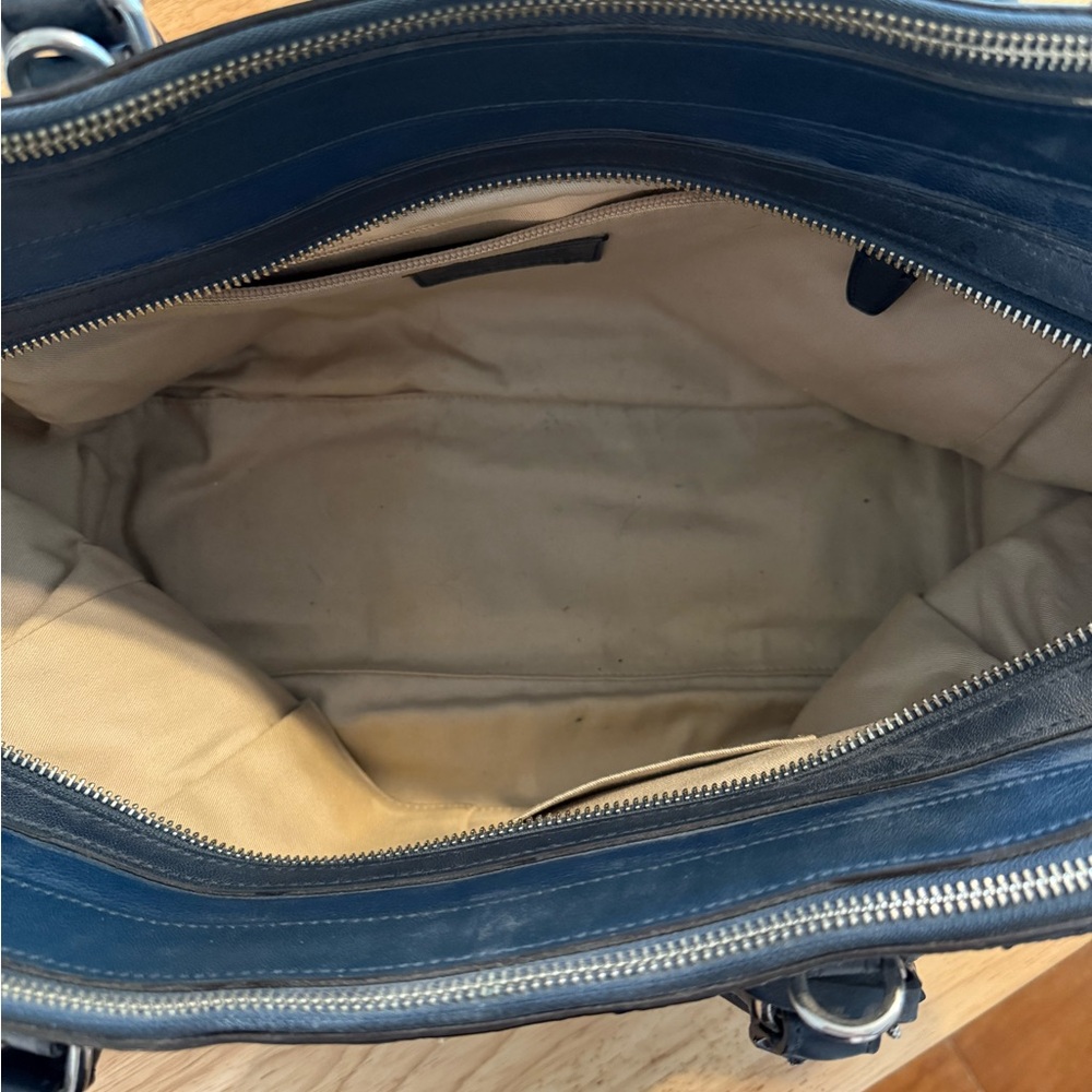 2013 Coach Navy Blue Python Embossed Large Harper… - image 7